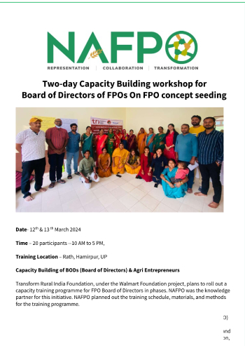 Report on Board of Director Training on FPO concept seeding_Rath, Hamirpur-image